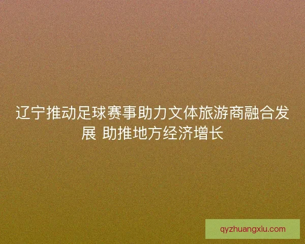 辽宁推动足球赛事助力文体旅游商融合发展 助推地方经济增长