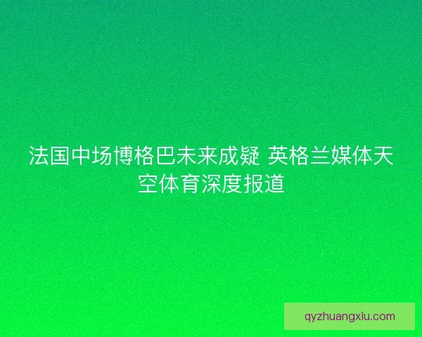 法国中场博格巴未来成疑 英格兰媒体天空体育深度报道